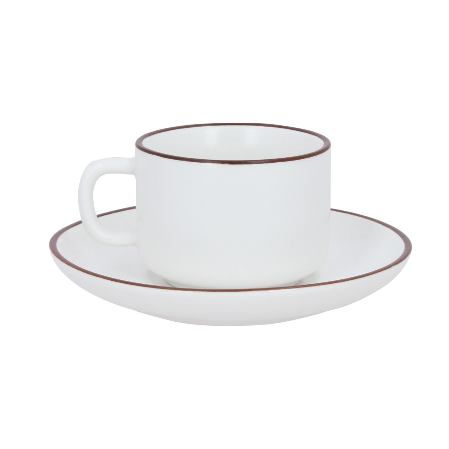 TAZA Y PLATO DE CERÁMICA CON ACABADO MATE  F0561