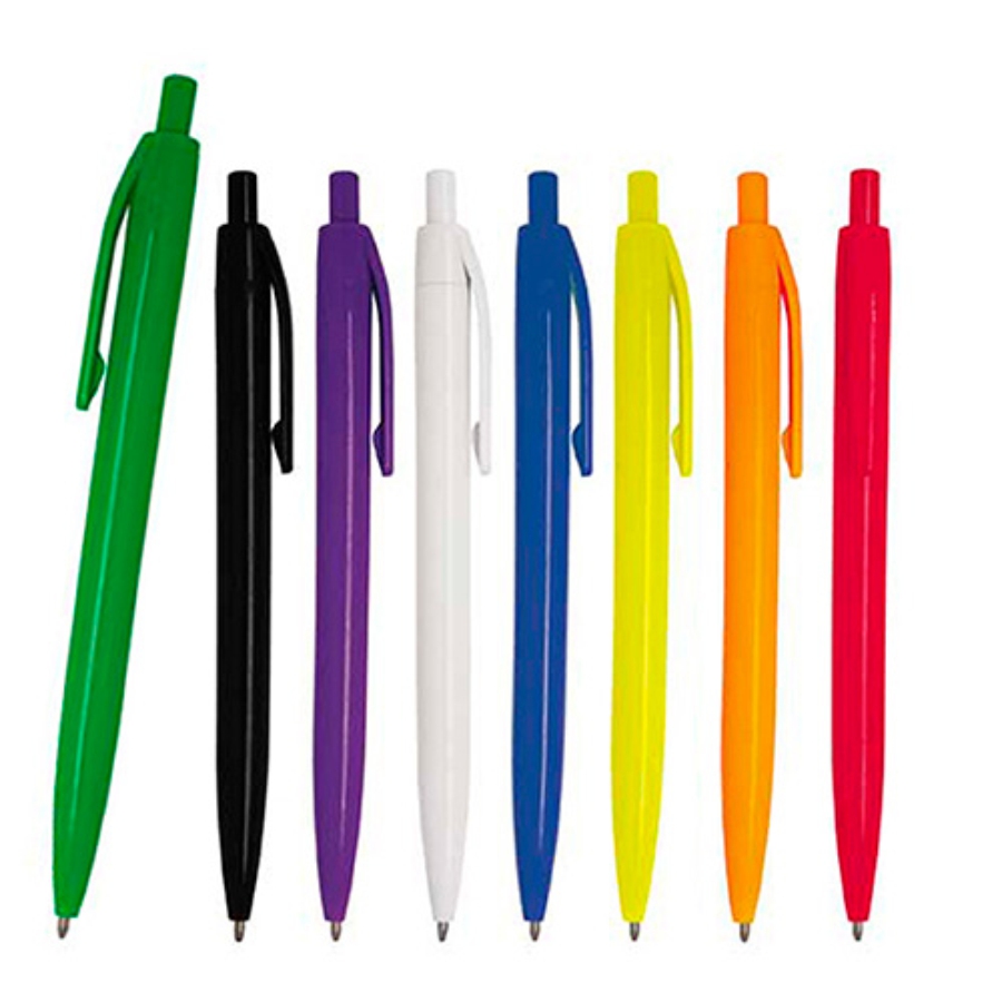 BOLÍGRAFO DE PLÁSTICO DE COLOR SÓLIDO CON CLIP Y MECANISMO DE CLICK. F0305