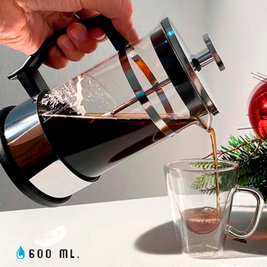 PRENSA FRANCESA DE VIDRIO CON BASE DE PLÁSTICO F0483