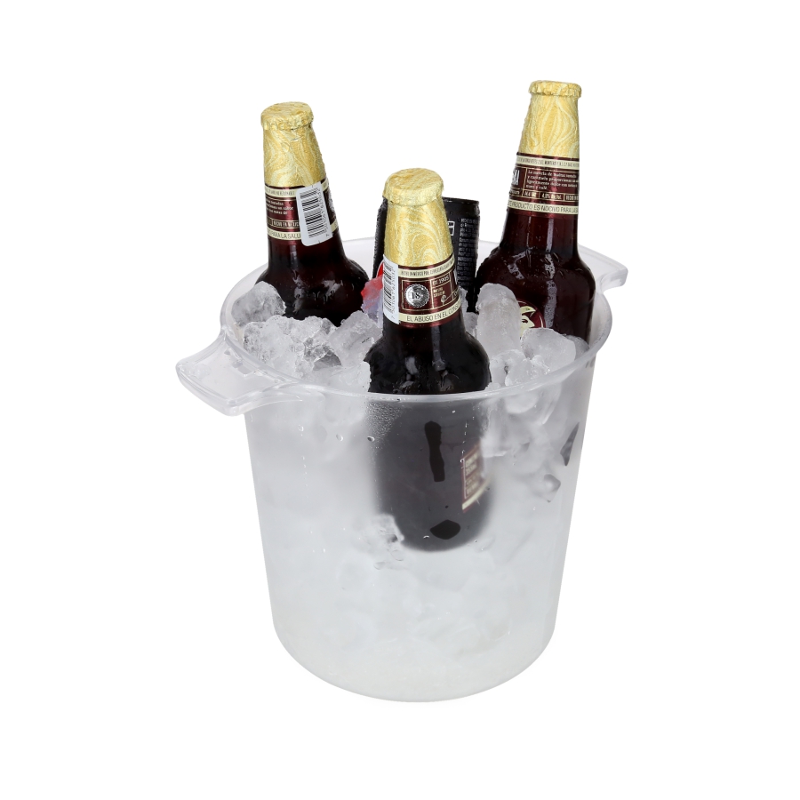 HIELERA CIRCULAR DE ACRILICO CON DOBLE ASA F0545