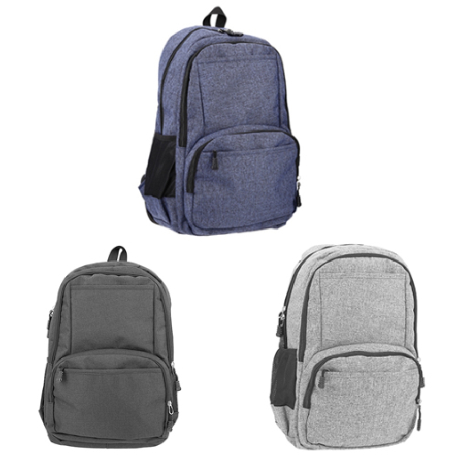 MOCHILA CON CIERRE DE 4 COMPARTIMENTOS CON ESPACIO PARA LAPTO MAX DE 16 PULGADAS, TIRANTES ACOJINADOS BOLSAS LATERALES DE MALLA Y BOLSA FRONTAL F048
