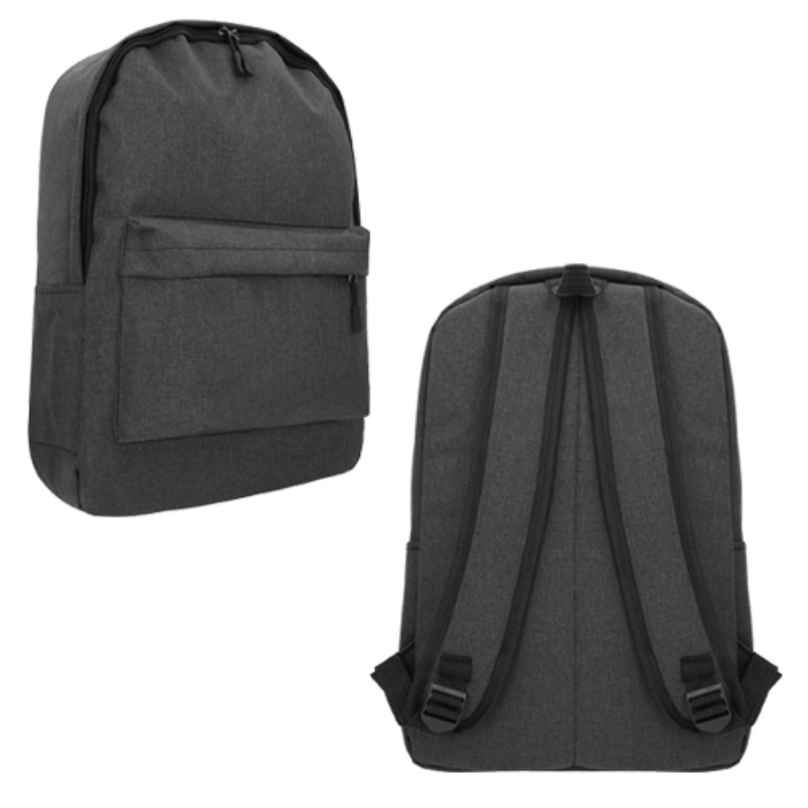 MOCHILA DE POLIÉSTER CON BOLSA PRINCIPAL FRONTAL CON CIERRE, 2 BOLSAS LATERALES F084